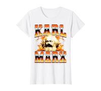 Karl Marx Communism Communist Socialism 90s Bootleg Style T-Shirt, Women, White, X-Large