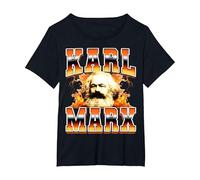 Karl Marx Communism Communist Socialism 90s Bootleg Style T-Shirt, Women's Plus, Black, 3X