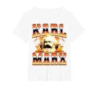Karl Marx Communism Communist Socialism 90s Bootleg Style T-Shirt, Women's Plus, White, 2X