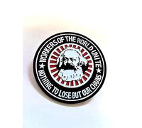 Karl Marx Enamel Pin Badge -Workers Of The World Marxist Socialist Communist FlagSuperstore