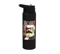 Karl Marx Marxism Socialism Communism Funny Pop Art Stainless Steel Insulated Water Bottle