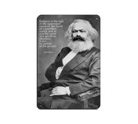 Karl Marx - Religion Is The Sigh of The Oppressed Retro Poster Metal Tin Sign Chic Art Retro Iron Painting Bar People Cave Cafe Family Garage Poster Wall Decoration 8x12inch(20x30cm)