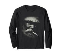 Karl Marx Stipple Art Philosopher Portrait Cigar Long Sleeve T-Shirt