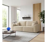 Karl Modern Corner Sofa Bed Beige Upholstery With Pull Out Sleeping Function And Built In Storage