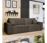 Karl Modern Corner Sofa Bed Brown Upholstery With Pull Out Sleeping Function And Built In Storage