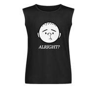 Karl Pilkington Alright Mens T-Shirt Unisex Sleeveless Tops Black Vest Tank Tee L