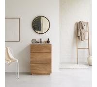 Karl - Solid oak and pink premium terrazzo vanity unit 60 cm Natural