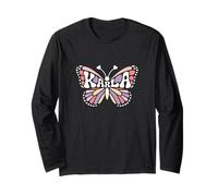 Karla Butterfly - Personalized Cute Name Word Art Long Sleeve T-Shirt