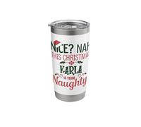 Karla Personalized Christmas Naughty Nice Karla Name Stainless Steel Insulated Tumbler