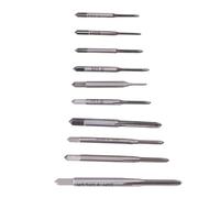 Karlak 10pcs Mini M1 to M3.5 Machine Hand Tap Tapping Threading Taps, High Wear Heat Resistant, 10 Sizes, Smooth Experience with Them, Standard Thread Design, Clear and Tidy, No Burr,