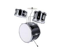 Karlak 3 Piece Portable Drum Set for Beginners with Adjustable Stool and Cymbals Ideal for Kids Aged 4-10 Made of Maple with 14 Inch Bass Drum