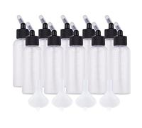 Karlak Airbrush Paint Bottle,10pcs 65ml Airbrush Paint Bottle Jars Dual Action Siphon Feed Air Brush Airbrushing Accessories with 4pcs Funnel Scale Line Rubber Caps Compatible with Iwata Badger Paasc
