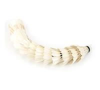Karlak Badminton Balls Birdies Shuttlecocks Feather Badminton Training Accessory 12Pcs White Stable Flight Strong Ball Head High Density Feather for Practice Casual Playing