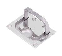 Karlak Boat Hardware Accessories Marine Hardware Supplies Nautical Boat Ring Pull Flush Lift Deck Cover Handle 316 Stainless Steel Mirror Polished Square with Embe (76 * 56mm)