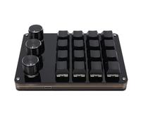 Karlak Custom Keyboard for Gaming, Programmable Macro Keypad with Hot Swappable Blue Switch and 3 Knob Layout, for Graphic Design and Video Editing