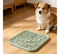 Karlak Dog Lick Mat for Slow Feeding Flexible Silicone Anxiety Relief Pet Food Mat 20x20cm for Home (Green)