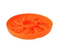 Karlak Dog Slow Feeder Puzzle Insert, Interactive Silicone Design for Anxiety Relief and Slow Eating, Suitable for Large Dogs, 19x19cm (Orange)