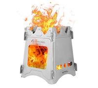 Karlak folding ium stove,Camping Wood Stove Portable Folding Lightweight Titanium Wood Burning Backpacking Stove for Outdoor Survival Cooking Picnic Hunting