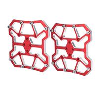 Karlak High Strength Bike Pedal Platform Adapters, Wear-Resistant Quick Release Design for System Bikes, Red, 1 Pair, 3.54 * 3.54 * 0.39inch