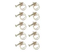 Karlak Hose Clips, Double Wire Clamps, Set of 10 (19mm（16-19）) | Zinc-plated iron, adjustable size, smooth edges, strong hold, reliable