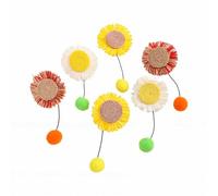 Karlak Interactive Cat Wand Toy Set Durable Sunflower Replacement Teaser Refills for Play Indoor Outdoor 6pcs (3 Colors 6 Packs)