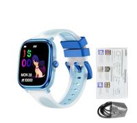 Karlak Kids Smart Watch Children Smart Watch Toddler Learning .83 Inch Touchscreen Music Player Storybooks Games Flashlight 21 Sports Modes with Study Cards for Boys Girls (Blue)