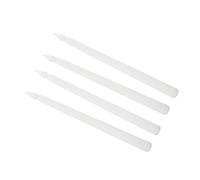 Karlak LED Candles Flameless Taper Candles Battery Operated Taper Electric LED Candle 4 Pcs Warm Light Flickering Smoke Free with Flame Simulation for Wedding Churc (White)