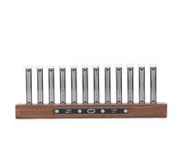 Karlak LED Music Spectrum Display Rhythm Light Bar Music Spectrum Analyzer 240 RGB LED Adjustable Color Brightness Walnut Wood Base Quartz Glass Tube