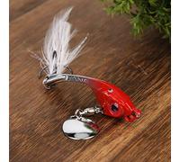 Karlak Lifelike Artificial Fishing Lure with Rotating Hook Gold and Silver Colors for Flathead and Weever Fish 8cm 1PCS (Red)