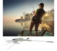 Karlak Luminous Shrimp Fishing Lure for Night Angling, 3D Shape, Effective Fish Attractor, 9cm Hard Bait, 1 Piece (White)