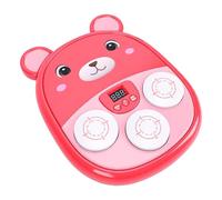 Karlak Music Punching Machine for Kids, Interactive Cartoon Bear Shaped with Dual Player Mode for Family Fun, Engaging Boxing Experience, Plastic Material (Red)