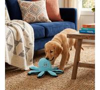 Karlak Octopus Dog Chew Toy Interactive Crinkle Squeaky Toy for Puppy Teething Fun - 1 Unit (Blue)