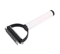 Karlak Pet Dematting Comb Double Sided Stainless Steel Grooming Brush for Dogs Cats Efficient Deshedding Tool 1 Pcs (Black White)