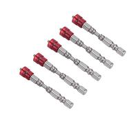 Karlak PH2 Screwdriver Bits Cross Screwdriver Bits Bit Set 5PCS Magnetic S2 Steel 65mm 1/4 Inch Hex Shank with Stop Collar for Drywall Screw (Red)