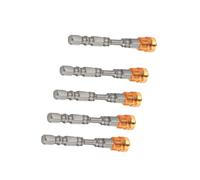 Karlak PH2 Screwdriver Bits Cross Screwdriver Bits Bit Set 5PCS Magnetic S2 Steel 65mm 1/4 Inch Hex Shank with Stop Collar for Drywall Screw (Yellow)