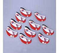 Karlak Portable Head Cover Set of 10 - Durable Cloth with Fine Workmanship for Putter Protection on the Course - for Lovers - Size 5.31x2.56in (Red)