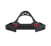 Karlak RC Bumper With LED Light, Strong and Stylish Metal Design for -4 1/10 Scale Crawler Car and SCX10 Off-Road Vehicle (Black)
