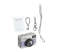 Karlak Small Digital Camera Model Y11, 4K Video with 16x Zoom, for Vlog Night Selfie Framing, CMOS Stabilization with Bright LED Light, Portable Camera 14 Filters, 1.47-inch (Purple)