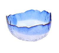 Karlak Soak Off Nail Bowl Comfortable Deep Glass Soaking Bowl for Nail Polish Removal At Home or Salon (Gradient Blue Gilded Small)