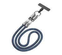 Karlak Type C Fast Charging Cable with Lanyard Durable 240W Data Sync Charger for On-the-Go Use 120cm Zinc Alloy (Black Blue)