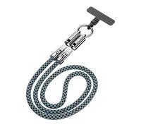 Karlak Type C Fast Charging Cable with Lanyard Durable 240W Data Sync Charger for On-the-Go Use 120cm Zinc Alloy (Blue White)