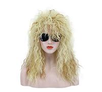 Karlery 70s 80s Metal Rocker Mullet Wig Mens Womens Long Curly Blonde Party Costume Anime Wig