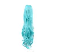 karlery Curly Clip In Thick Claw Drawstring Ponytail Multi-colored Hair Pony Tail Hair Extension (Lake Blue)