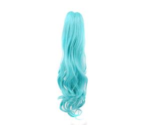 karlery Curly Clip In Thick Claw Drawstring Ponytail Multi-colored Hair Pony Tail Hair Extension (Lake Blue)
