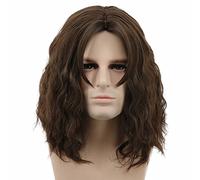 Karlery Men Fluffy Short Curly Brown Wig Halloween Cosplay Anime Costume Wig