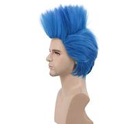 Karlery Men Short Straight Blue Wig Helloween Costume and Anime