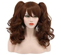 Karlery Women's Long Ponytail Brown Wig Lolita Clip In Thick Claw Drawstring Halloween Costume Pigtail Wig Anime Cosplay