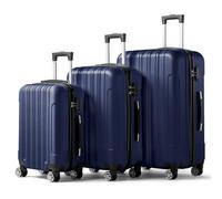 Karlhome Set of 3 Suitcase Set, Luggage Sets with 4 Rolling Spinner Wheels TSA Lock, Lightweight Hardside Carry On or Check in Trolley Travel Case, Navy Blue ABS Hard Shell