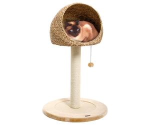 Karlie Banana Leaf Little Den Scratching Post - Natural Beige