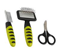 Karlie Flamingo 1030209 Care comb, 12 x 6 cm, green / black